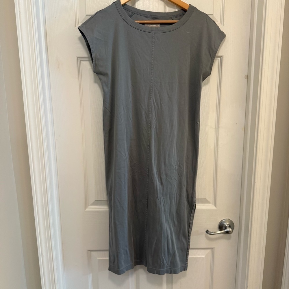 NWOT Everlane The Luxe Cotton Side Slit Minimalist Coastal Shirt Dress Oversized - Picture 3 of 5